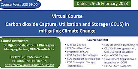 Virtual Course on Carbon dioxide Capture, Utilization and Storage (CCUS)