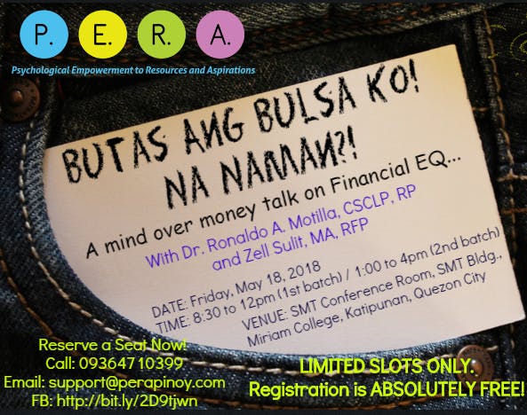 Butas Ang Bulsa Ko Na Naman A Mind Over Money Talk On Financial Eq 18 May 18