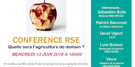 CONFERENCE RSE : QUELLE SERA L'AGRICULTURE DE DEMAIN? primary image