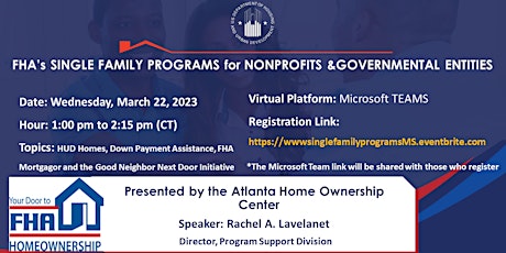 FHA Virtual Training on Programs for Nonprofit and Government Entities