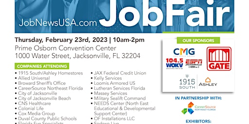 1,200+ JOBS From 35+ Companies at the February 23rd Jacksonville Job Fair