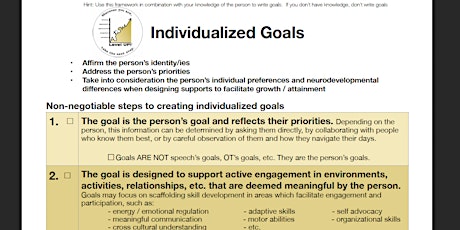 Individualized Goals : A Leveled UP! Framework
