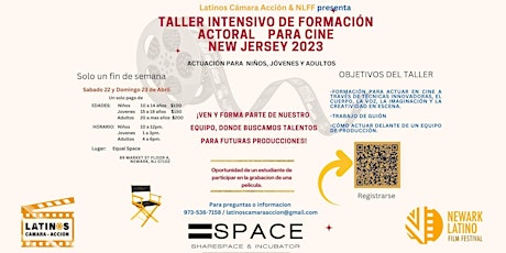 TALLER INTENSIVO DE FORMACIÓN ACTORAL	PARA CINE NEW JERSEY 2023