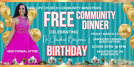 Free Community Dinner - Celebrating Dr. Claudine Benjamin