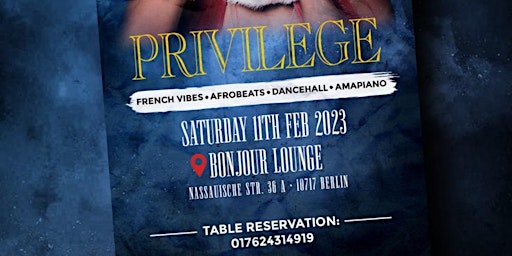 PRIVILEGE NIGHT - French Vibez / Afrobeats / Dancehall / Amapiano