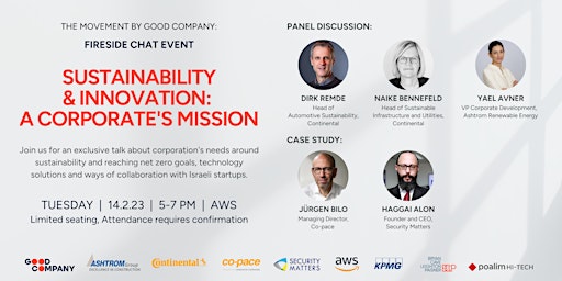 Sustainability & Innovation:  A Corporate's Mission Fireside Chat Event