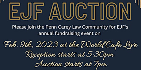 Penn Carey Law Equal Justice Foundation - World Cafe Live Reception