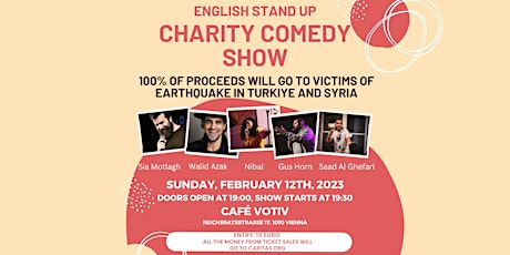 Hauptbild für Charity Comedy Show - English Stand Up to Support Victims of Earthquake