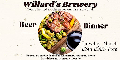 Big Country Organic Brewing Co./Willards Brewery Quarterly Beer Dinner
