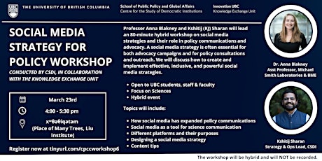Social Media Strategy for Policy Workshop (Sciences)