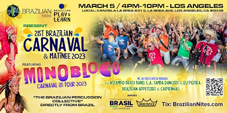 Primaire afbeelding van Brazilian Carnaval Matinee 2023 featuring MONOBLOCO