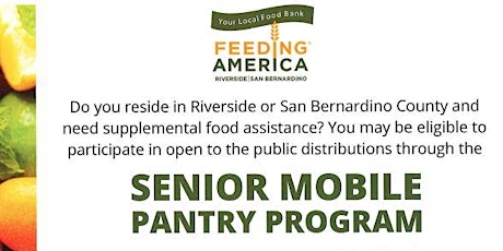 FREE MONTHLY FOOD for ANY AGE through the  San Bernardino SMP Distributions