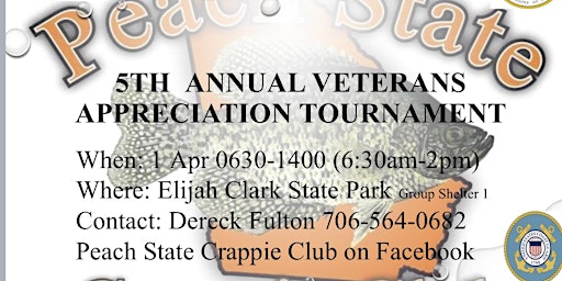 Peach State Crappie Club 4th Annual Veterans Tournament