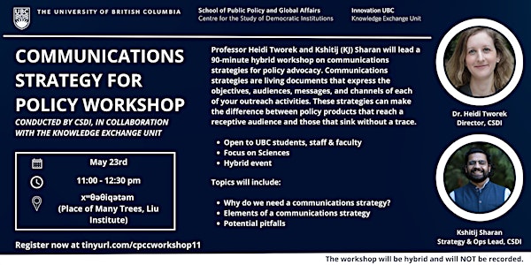 Communications Strategy for Policy Workshop (Sciences)