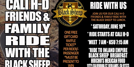 Cali H-D Friends & Family Ride with the Black Sheep primary image