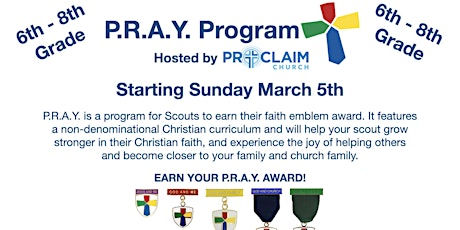 P.R.A.Y. Program at Proclaim Church - 6th - 8th grades