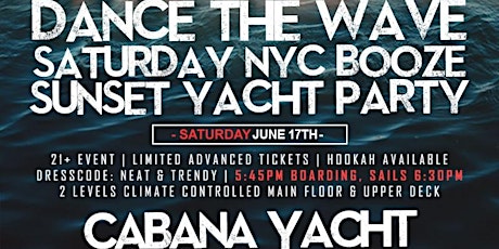 Latin Vibes Cabana Yacht NYC Party Cruise Saturday Sunset Skyport Marina