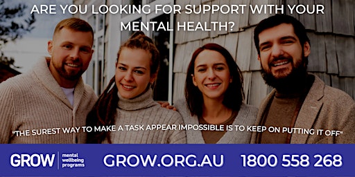 Primaire afbeelding van Caulfield Support Group - GROW Mental Wellbeing Program (Day)