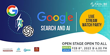 Primaire afbeelding van Live Stream Watch Party - Google's AI & Search Engine  "Live in Paris"
