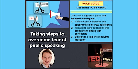Image principale de Taking steps to overcome a fear of public speaking [ONLINE EVENT]