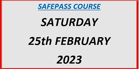 SafePass Course: Saturday 25th February €165