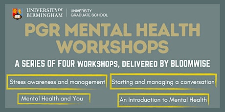 PGR mental health workshop: An Introduction to Mental Health (Online)