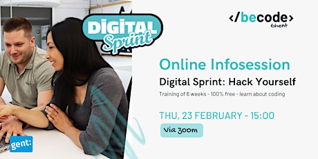 BeCode Ghent - Digital Sprint: Hack Yourself - Online Infosession