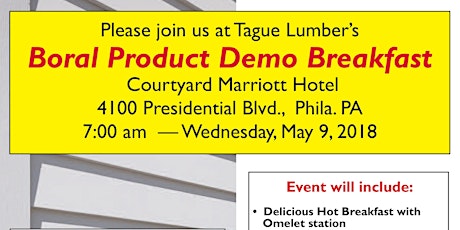 Boral & Versetta Stone FREE Product Demo & HOT Breakfast at Marriott Hotel, City Line Ave in Phila primary image