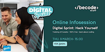 BeCode Ghent – Digital Sprint: Hack Yourself – Online Infosession