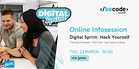 BeCode Ghent - Digital Sprint: Hack Yourself - Online Infosession