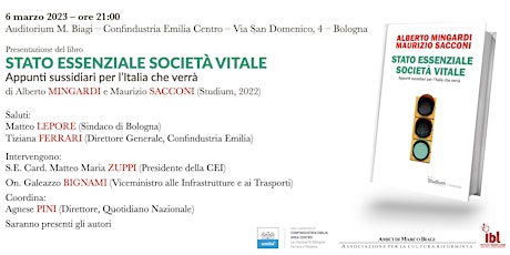 Stato essenziale società vitale - presentazione del libro a Bologna