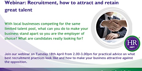 Webinar:  Recruitment  – How to attract and retain great talent