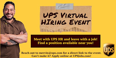 UPS Statewide Virtual Hiring Event!