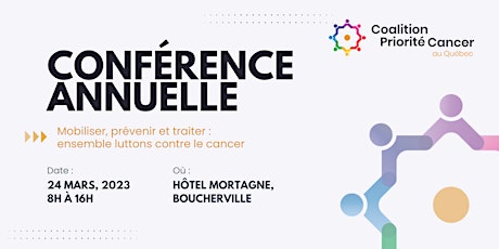 Image principale de 14e Conférence Annuelle de la Coalition Priorité Cancer au Québec