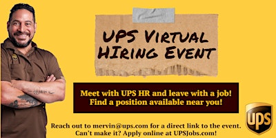 UPS Statewide Virtual Hiring Event primary image