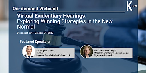Imagem principal de Recorded Webcast: Virtual Evidentiary Hearings in the New Normal