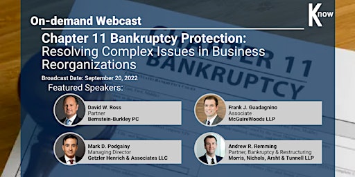 Image principale de Recorded Webcast: Chapter 11 Bankruptcy Protection