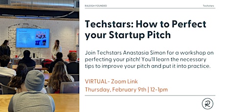 Techstars: How to Perfect Your Startup Pitch-- VIRTUAL