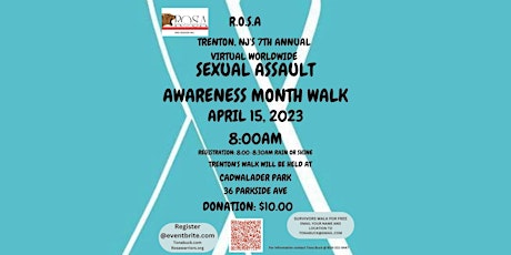 R.O.S.A. Trenton NJ Virtual Worldwide Sexual Assault Awareness Month Walk