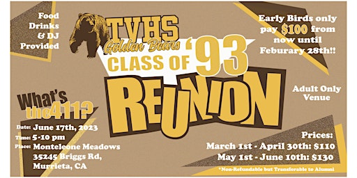TVHS Class of '93 Reunion primary image
