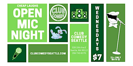Club Comedy Seattle Open Mic Night 3/15/2023 8:00PM