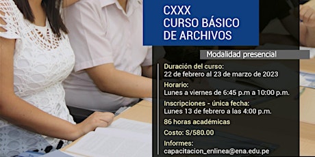 Imagen principal de CXXX CURSO BASICO DE ARCHIVOS (CLASES PRESENCIALES)