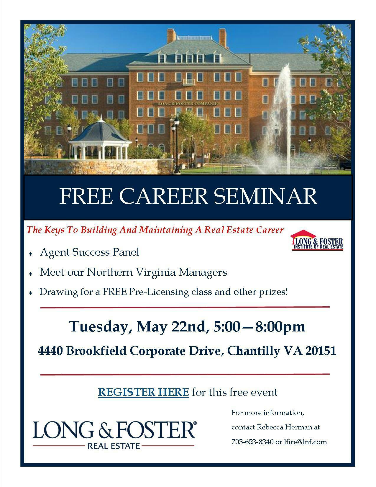 FREE Northern Virginia Real Estate Career Seminar