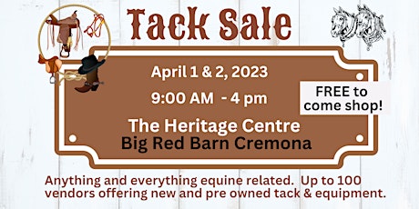 Tack Sale - Anything & Everything Equine Related  - Up to 100 Vendors primary image