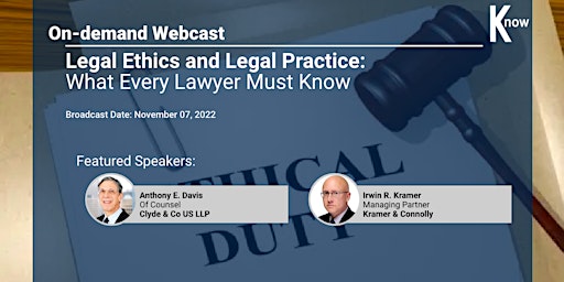 Recorded Webcast: Legal Ethics and Legal Practice primary image