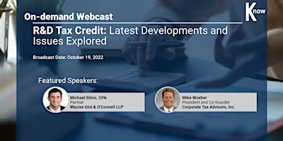 Primaire afbeelding van Recorded Webcast: R&D Tax Credit: Latest Developments and Issues Explored