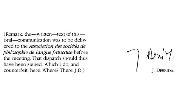 Derrida: Signature Event Context