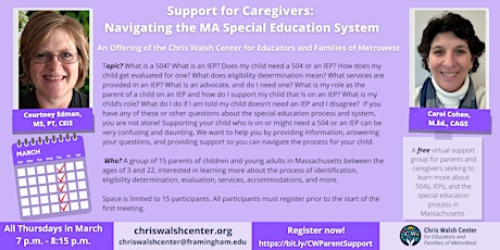 Support for Caregivers:  Navigating the IEP Process primary image