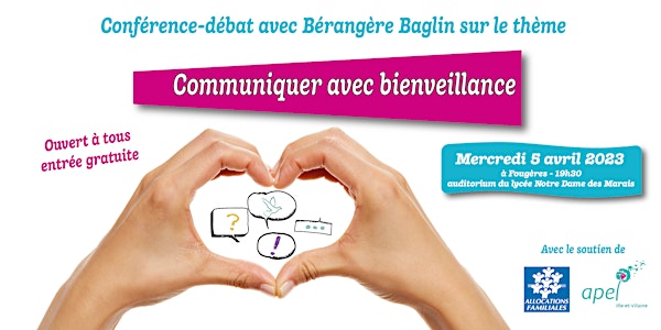 Conférence "Communiquer avec bienveillance" animée par Bérangère Baglin