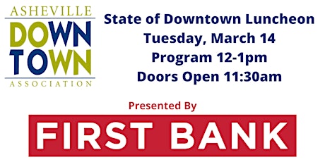 Primaire afbeelding van State of Downtown Luncheon, presented by First Bank